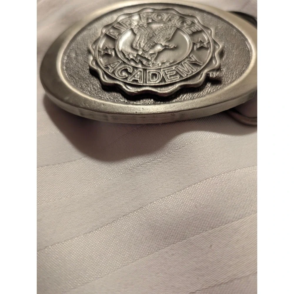 Vintage‎ GAP Belt Buckle Air Force Academy USA 90s Collegiate Pewter Oval Buckle